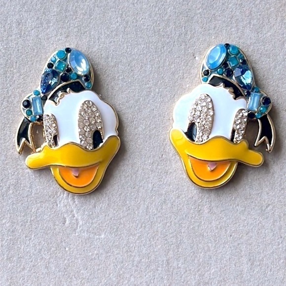 Brand New Disney x BaubleBar Donald Duck Sparkly Blue Hat Post Earrings - Picture 10 of 16